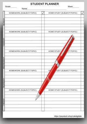 Student Weekly Planner